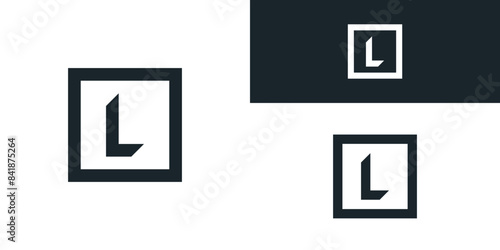 Square shape style letter L logo design. Premium Vector