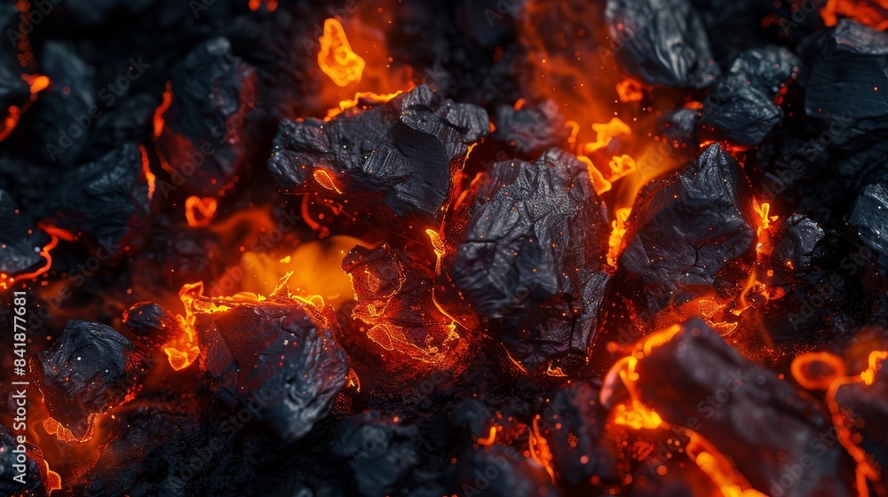 Incandescent charcoal embers with beautiful orange and reddish tones. High quality photo Incandescent charcoal embers with beautiful orange and reddish tones. High quality photo