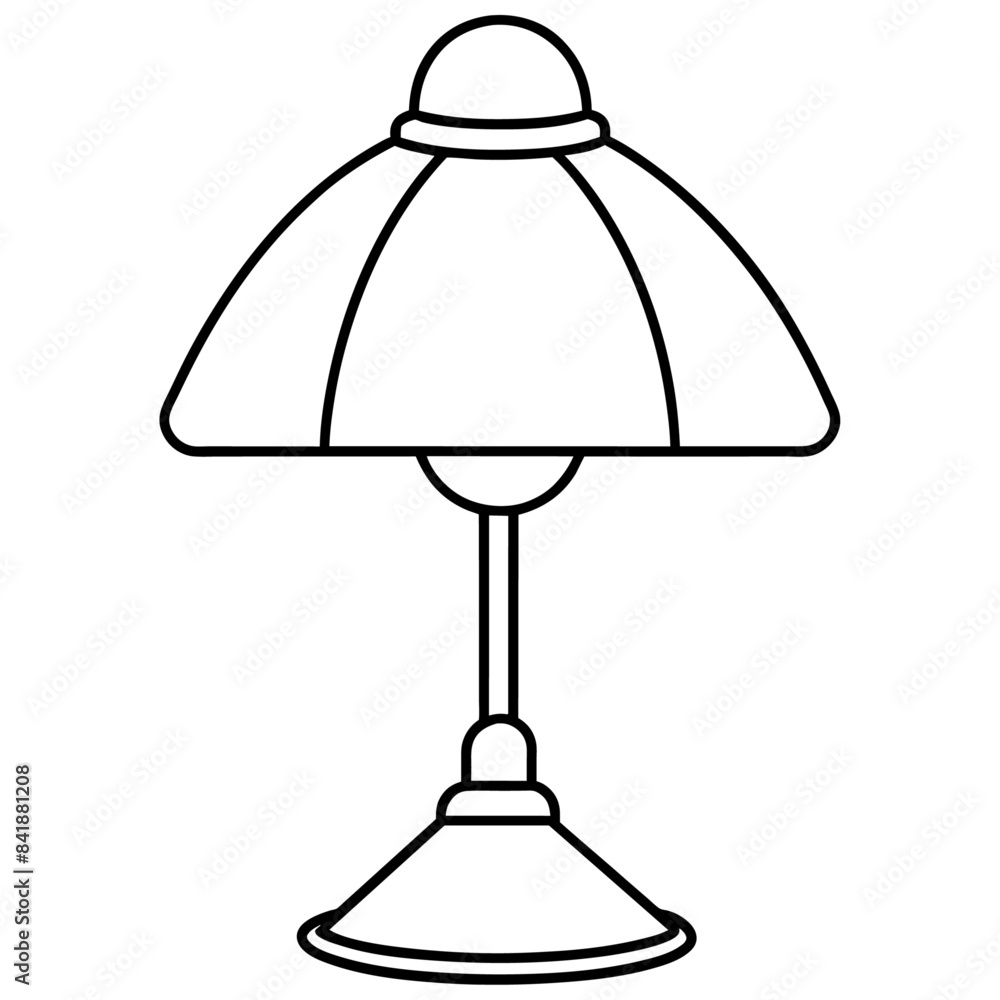Obraz premium Lamp outline coloring book page line art drawing