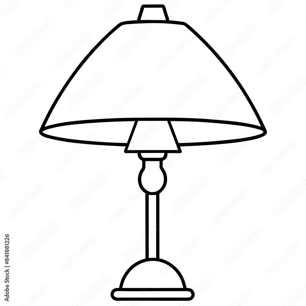 Lamp outline coloring book page line art drawing Lamp outline coloring book page line art drawing