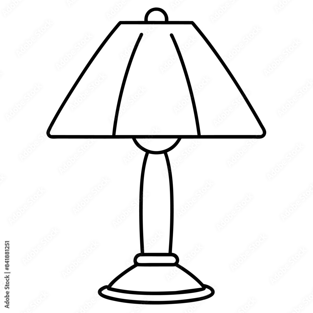Lamp outline coloring book page line art drawing Lamp outline coloring book page line art drawing