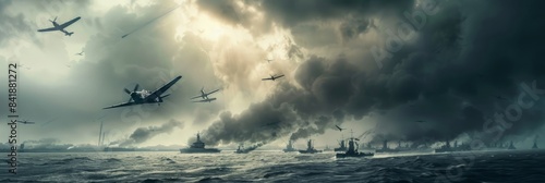 d-day background concept with copy space	 photo