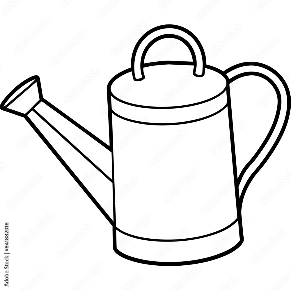 Fototapeta premium Watering can outline coloring book page line art drawing