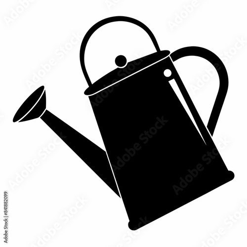 Watering can black silhouette illustration