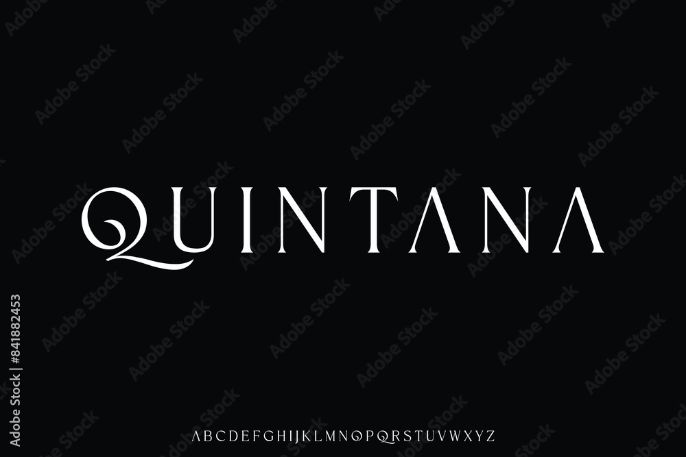 Modern elegant sharp serif alphabet display font vector illustration Modern elegant sharp serif alphabet display font vector illustration