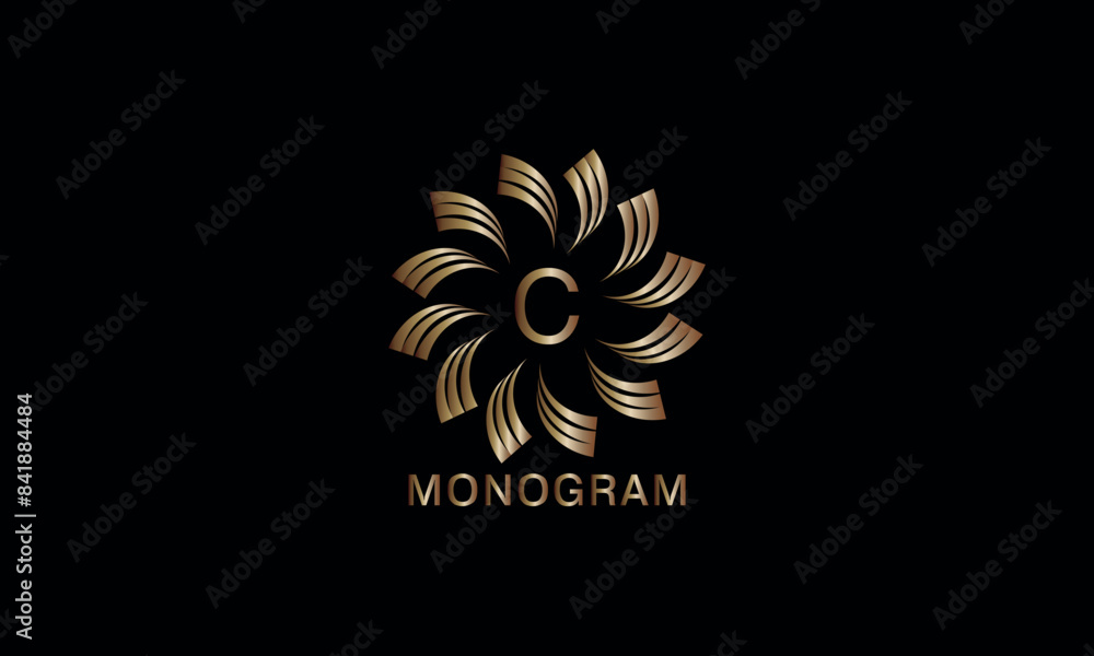 Luxury artistic monogram design template with initial letter C. Elegant, refined logo in vector illustration Luxury artistic monogram design template with initial letter C. Elegant, refined logo in vector illustration