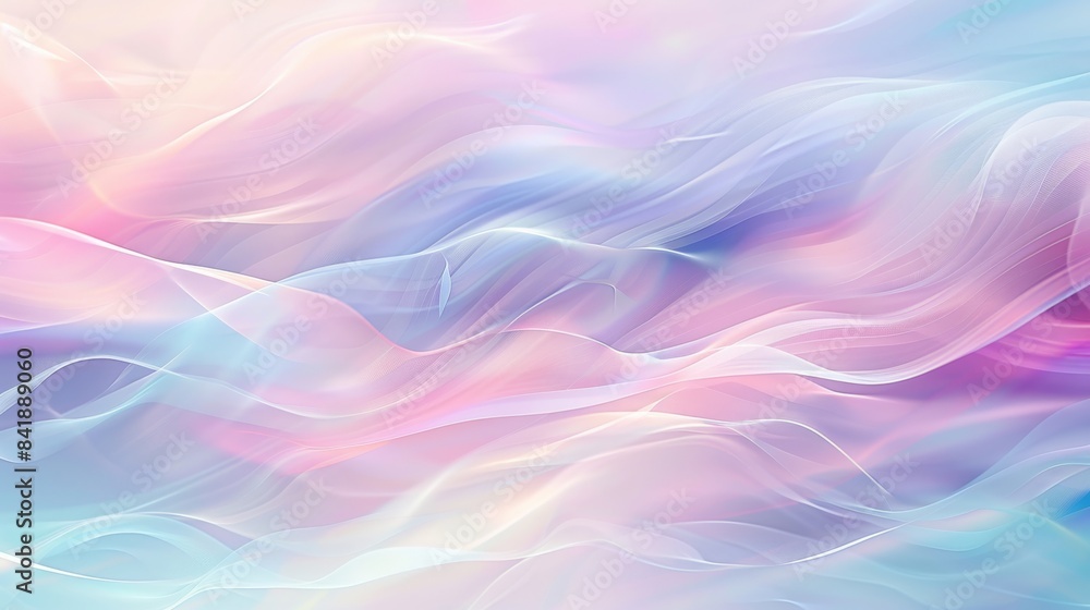 Obraz premium An abstract background with soft, flowing gradients of pastel colors, creating a calm and soothing effect