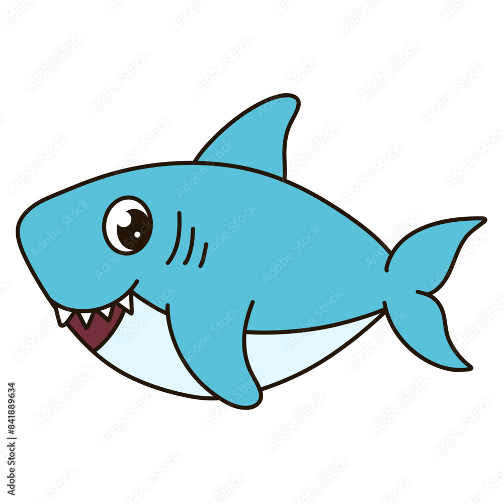 Obraz premium shark cartoon illustration
