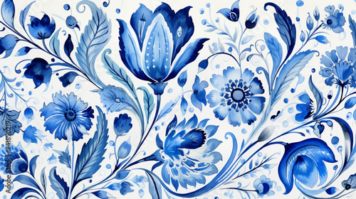 Paisley watercolor floral pattern designs