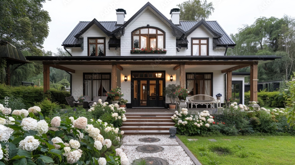 Obraz premium A classic Victorian house with ornate details