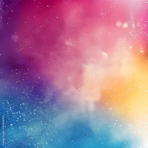 a colorful gradation background with pink, blue, and yellow colors