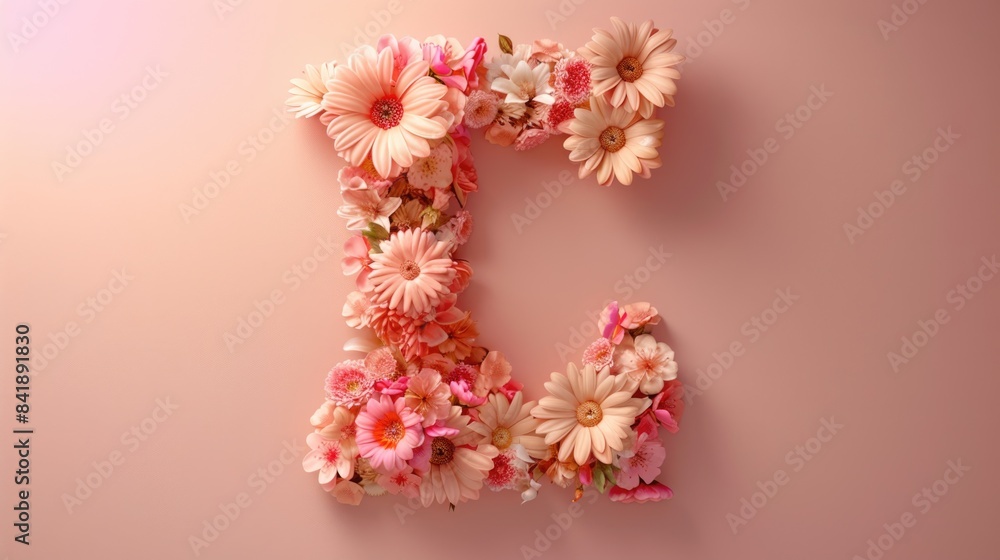 Close-up view of a floral arrangement forming the shape of the letter Z Close-up view of a floral arrangement forming the shape of the letter Z