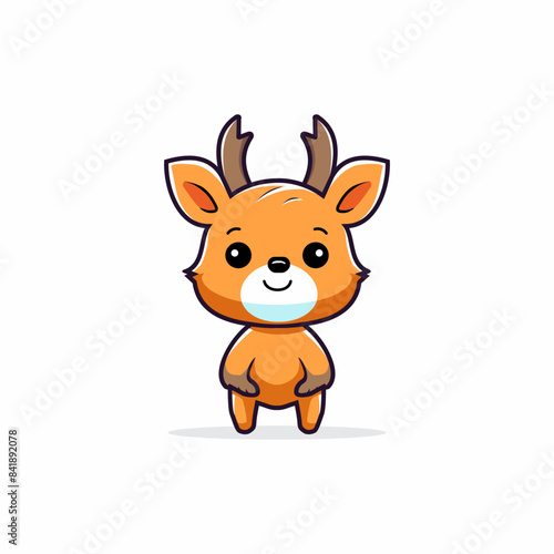 Cute deer chibi anime icon mascot logo