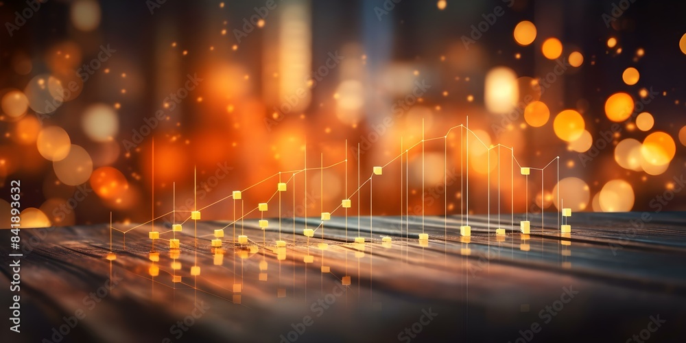 Abstract financial data visualizations with ethereal bokeh effect and ...
