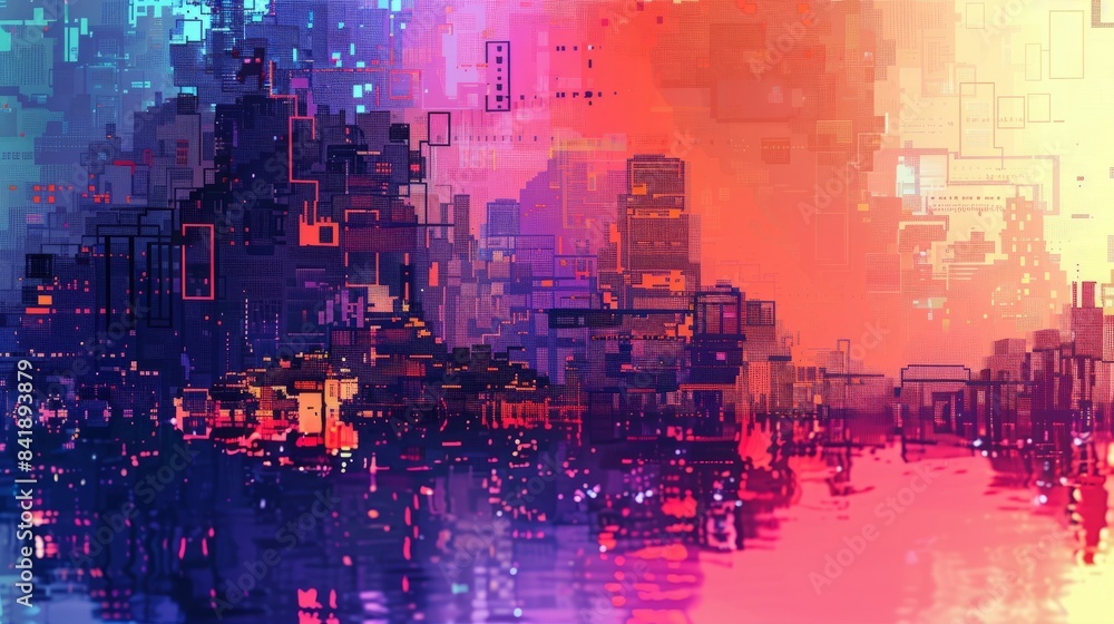 Obraz premium abstract pixel art background 