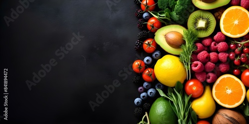 Wallpaper Mural Flat lay composition of colorful fruits and vegetables for keto diet. Concept Flat Lay Photography, Colorful Foods, Keto Diet, Healthy Eating, Food Composition Torontodigital.ca