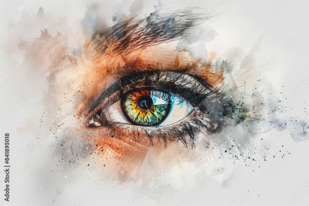 A detailed image of an individual's eye, ideal for use in editorial or commercial contexts A detailed image of an individual's eye, ideal for use in editorial or commercial contexts