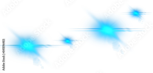 Transparent background with glowing particles. Blue flare. Blue lights on transparent background. 