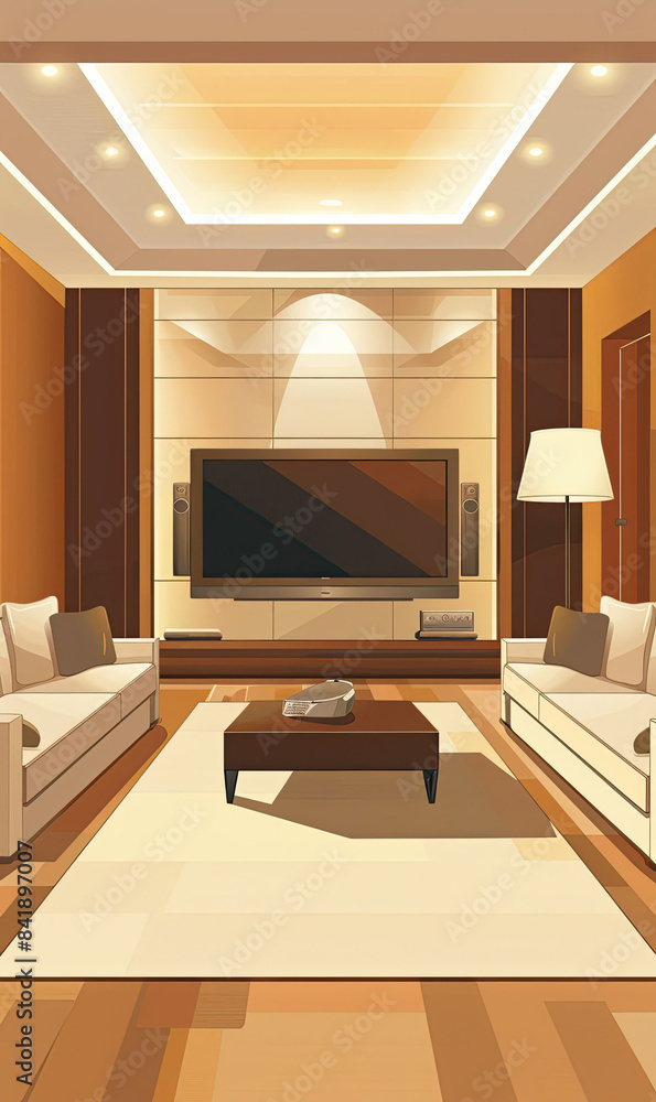 Modern Living Room Interior Design , Generate AI
