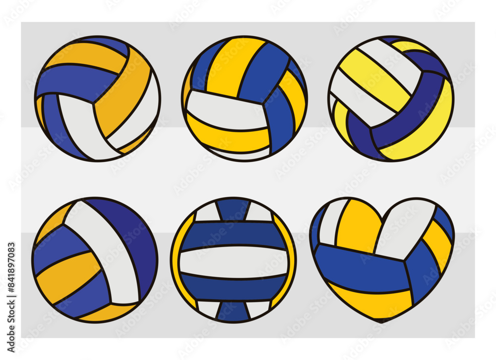 Volleyball SVG Clipart Bundle, Volleyball Silhouette, Sports Svg, Fire ...