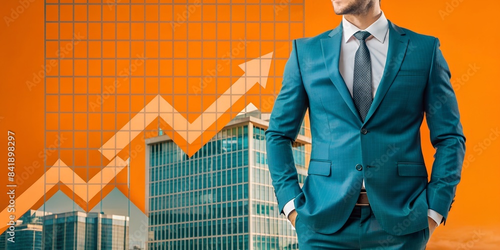 back of businessman in suit with business office glass modern buildings background for economic market stock investment, financial freedom portfolio or company profit and strategy growth IPO banner. back of businessman in suit with business office glass modern buildings background for economic market stock investment, financial freedom portfolio or company profit and strategy growth IPO banner.