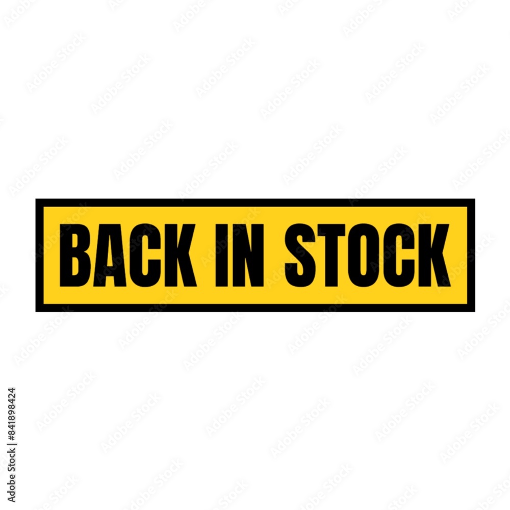 3D Back in store text poster art 3D Back in store text poster art