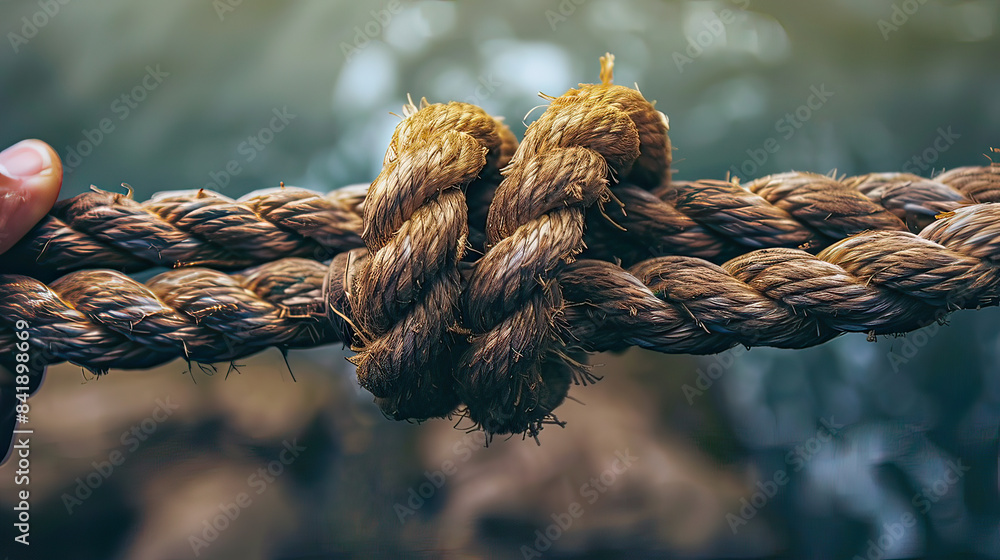 Connected through strength team rope partnership, AI generative Connected through strength team rope partnership, AI generative