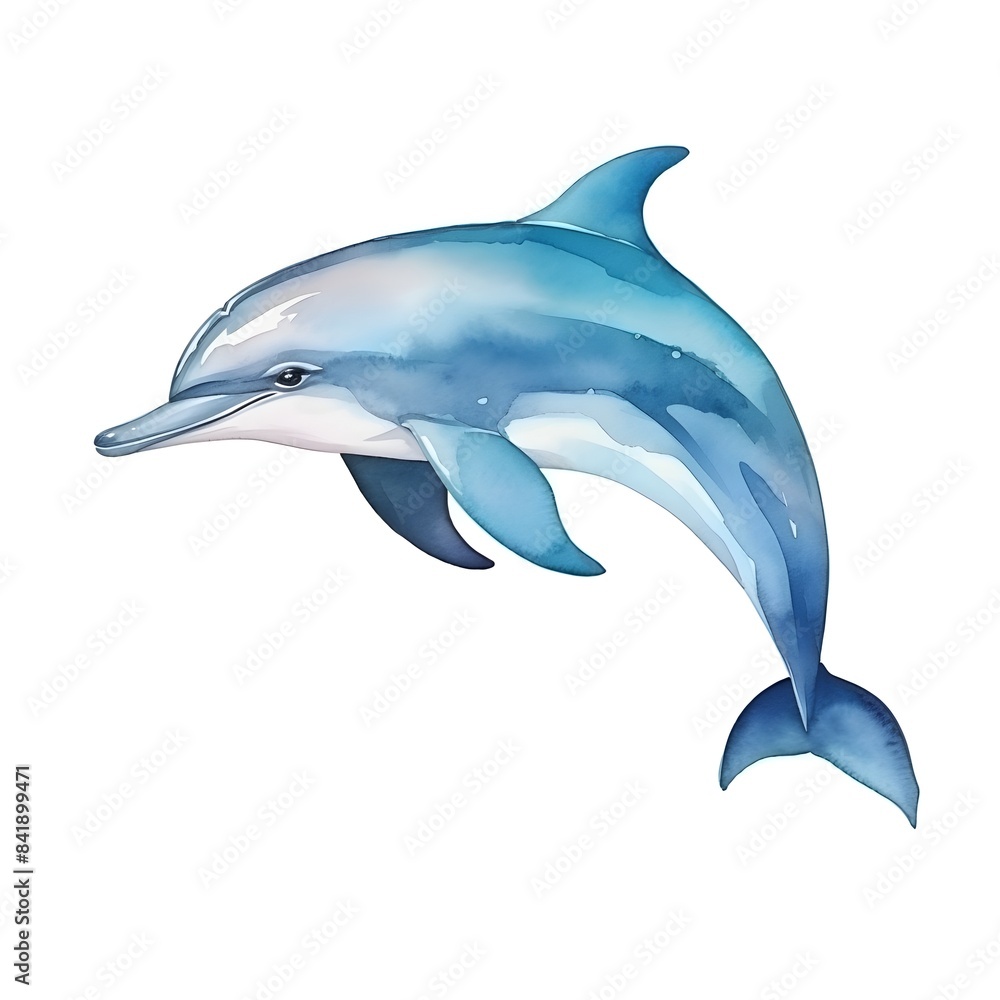 Playful Dolphin in Triadic Watercolor Design Playful Dolphin in Triadic Watercolor Design