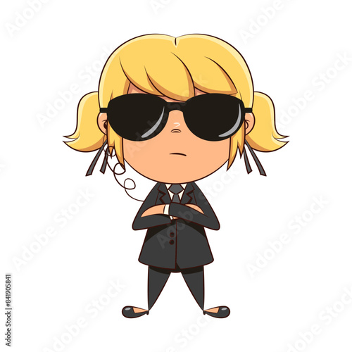 Bodyguard girl crossed arms gesture