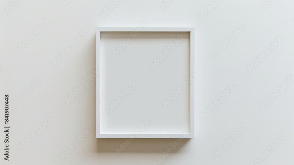 Minimalist blank white painting frame isolated on a white background, perfect for art mock-ups and modern minimalist design displays Minimalist blank white painting frame isolated on a white background, perfect for art mock-ups and modern minimalist design displays