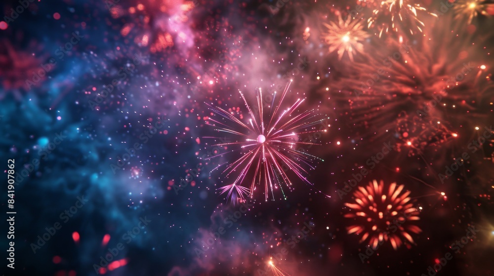 Fototapeta premium Stunning Fireworks Display Generative AI