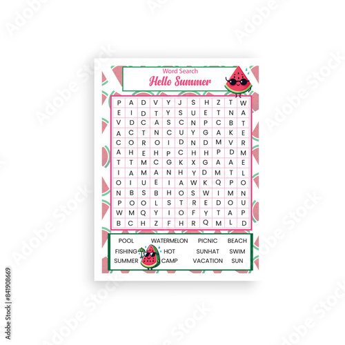 Summer words game 