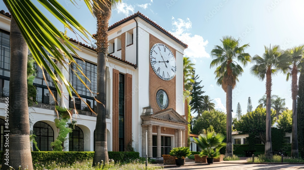 Fototapeta premium A historic university building with a clock tower