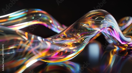 Abstract Colorful Fluid Wave Generative AI
