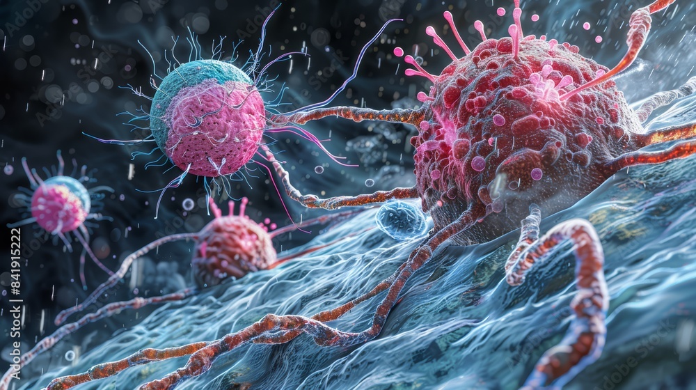 A scientific illustration demonstrating the mechanism of action of ...