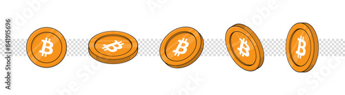 Bitcoin BTC coin cryptocurrency illustration on isolated background