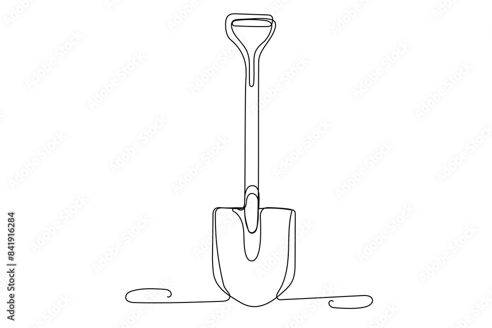 Line Art Spade Tool Illustration. Scoop Sketch Silhouette. One Continuous Line Drawing, Editable Vector Thin Stroke. Spade Scoop Handle Tool Equipment Outline Line Art. Modern Sketch Line Abstract Art Line Art Spade Tool Illustration. Scoop Sketch Silhouette. One Continuous Line Drawing, Editable Vector Thin Stroke. Spade Scoop Handle Tool Equipment Outline Line Art. Modern Sketch Line Abstract Art