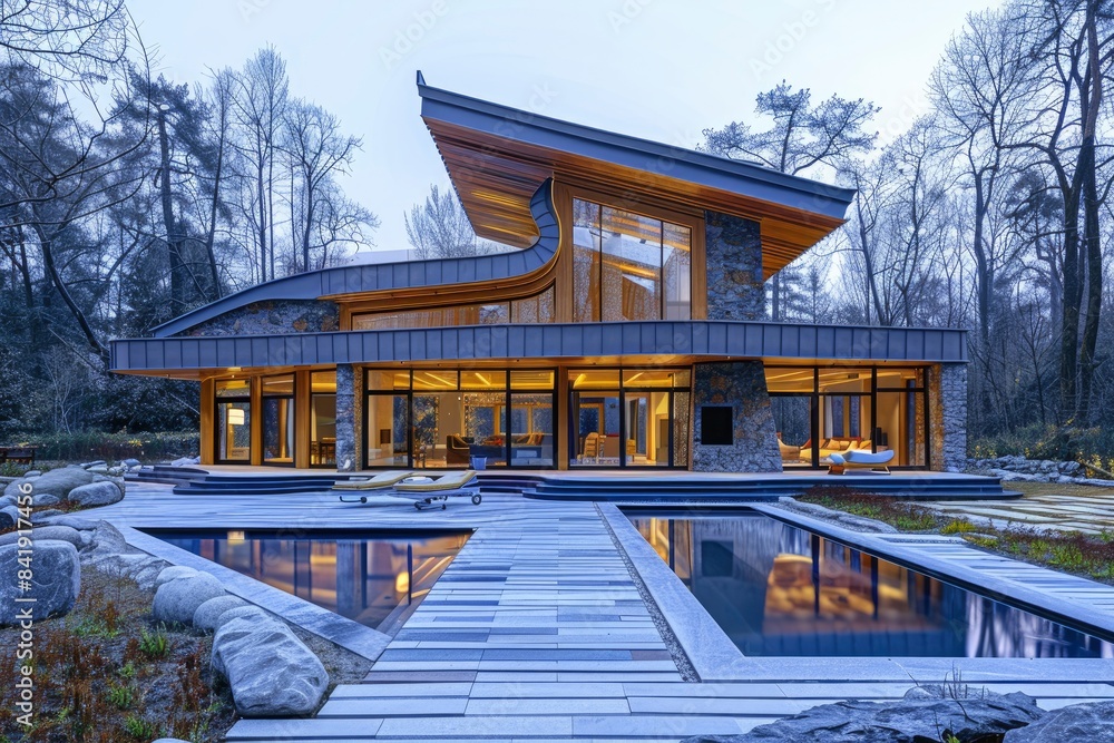  A rustic cabin with a wrap-around deck