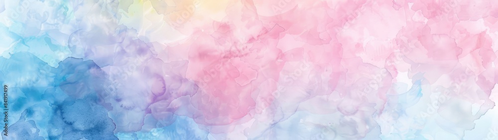 Fototapeta premium Super Ultrawide Abstract Colorful Pastel Watercolors Background