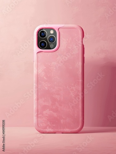4K photo of a phone case on a solid color background, with space for branding or text