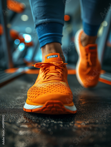 Sportler auf einem Laufband