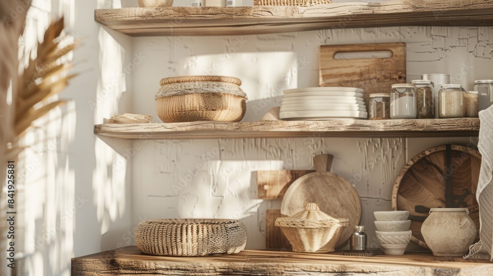 A kitchen shelf A kitchen shelf