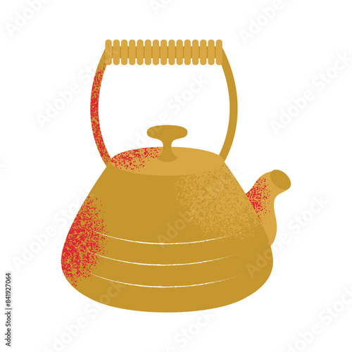 Oriental tea ceremony attributes set. Cups, teapot, table, tray. Green, pu erh, oolong. Japanese and chinese traditions. Flat vector illustration isolated on background