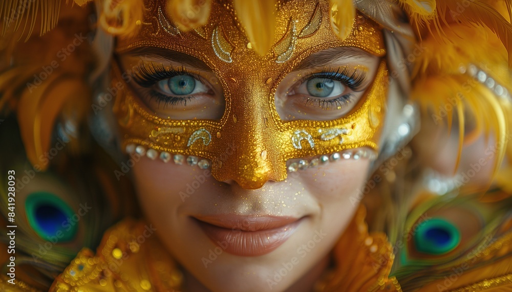portrait of a woman with carnival mask portrait of a woman with carnival mask