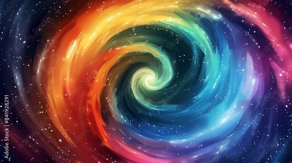Colorful spiral galaxy with stars in outer space, cosmic abstract background. Astronomy and space exploration concept Colorful spiral galaxy with stars in outer space, cosmic abstract background. Astronomy and space exploration concept
