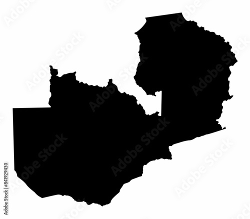 Zambia silhouette map