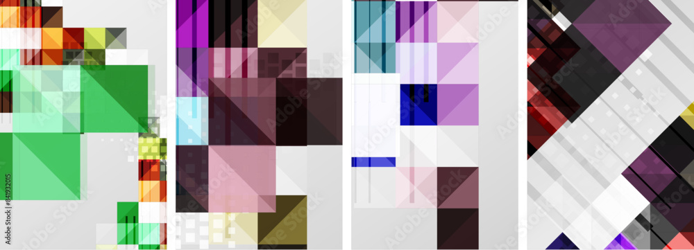 Square abstract poster set. Vector Illustration For Wallpaper, Banner, Background, Card, Book Illustration, landing page Square abstract poster set. Vector Illustration For Wallpaper, Banner, Background, Card, Book Illustration, landing page