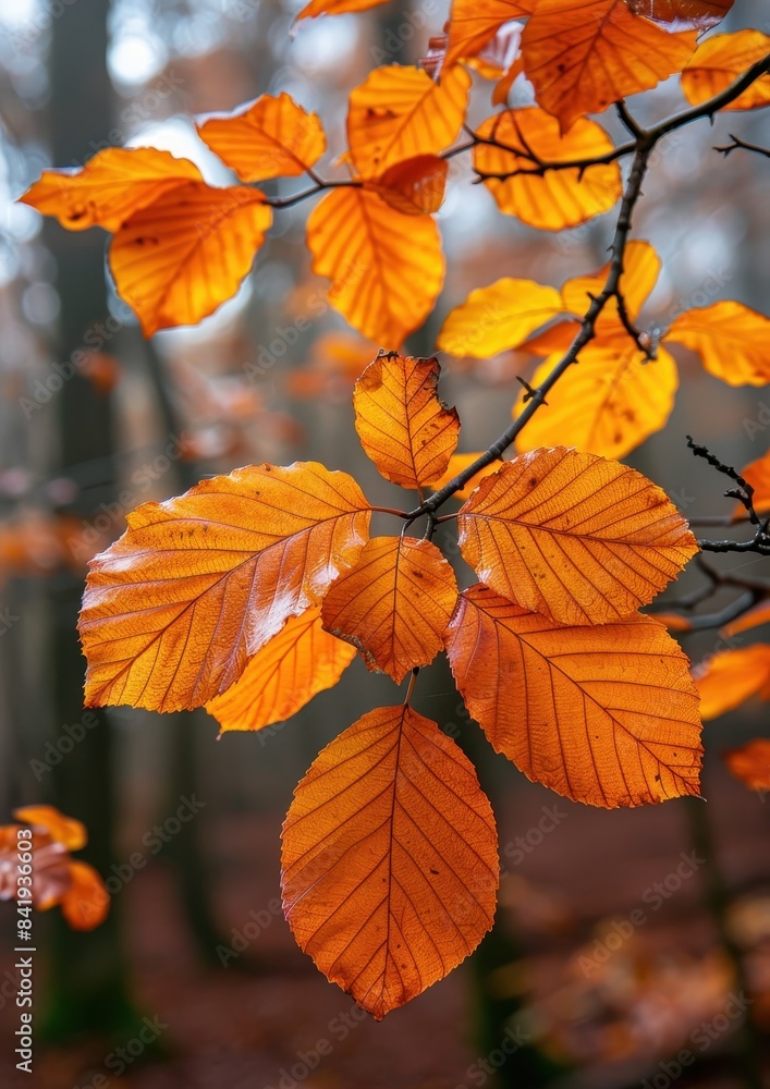 Vibrant autumn leaves in a woodland, ideal for seasonal themes. Vibrant autumn leaves in a woodland, ideal for seasonal themes.