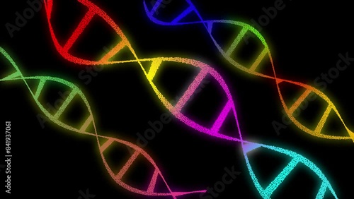 DNA Animation, DNA design in medical, DNA scientific video, DNA sign molecules helix, Medical Science animation, Graphic geometric, Genetically modified