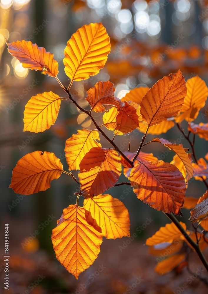 Vibrant autumn leaves in a woodland, ideal for seasonal themes. Vibrant autumn leaves in a woodland, ideal for seasonal themes.